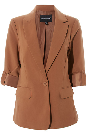 Velvet Heart Rolled Sleeve Blazer Slide 1