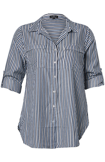 Velvet Heart Striped Shirt Slide 1