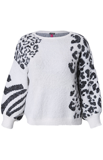 Mixed Animal Print Sweater Slide 1