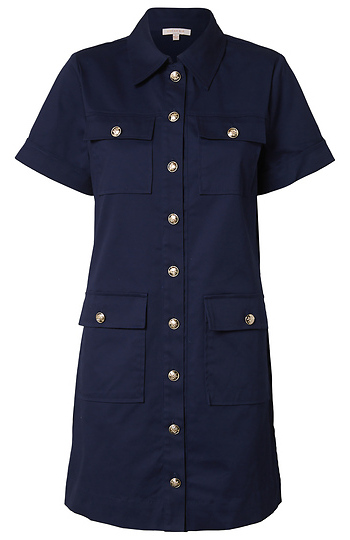 Collared Button Up Shirt Dress Slide 1