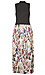 Sleeveless Contrast Pleated Midi Dress Thumb 1