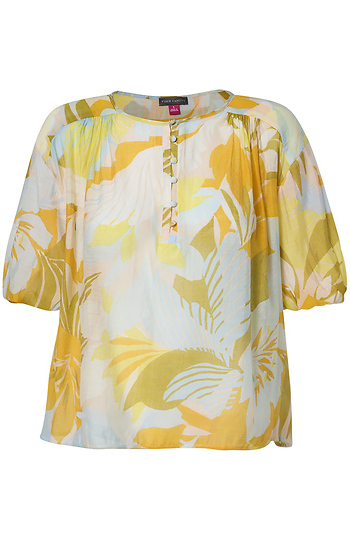 Tropical Button Up Top Slide 1