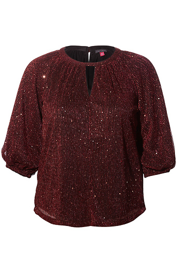 Keyhole Shine Blouse Slide 1