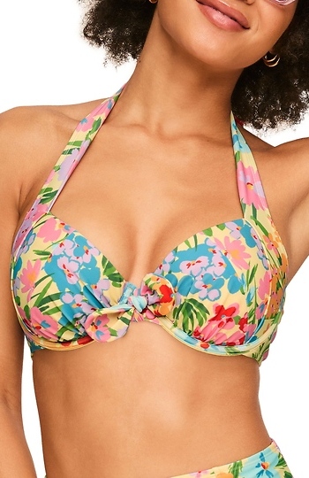 Shelby Floral Orange Swim Bra Slide 1