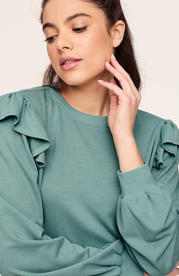 Ruffle Sweatshirt Slide 1