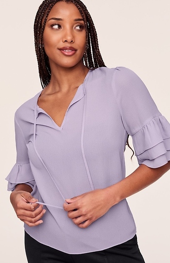 Ruffle Sleeve Top Slide 1