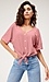 Front Tie 3/4 Sleeve Top Thumb 1