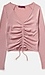 Ruched Front Long Sleeve Top Thumb 1